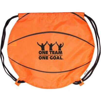 橙色籃球抽繩背包
