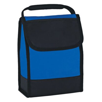 寶藍色/黑色折疊標識午餐袋