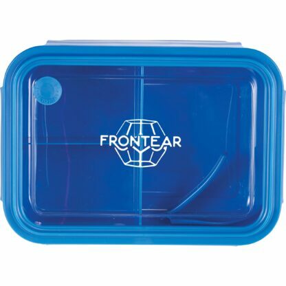 藍色三格食品收納便當盒